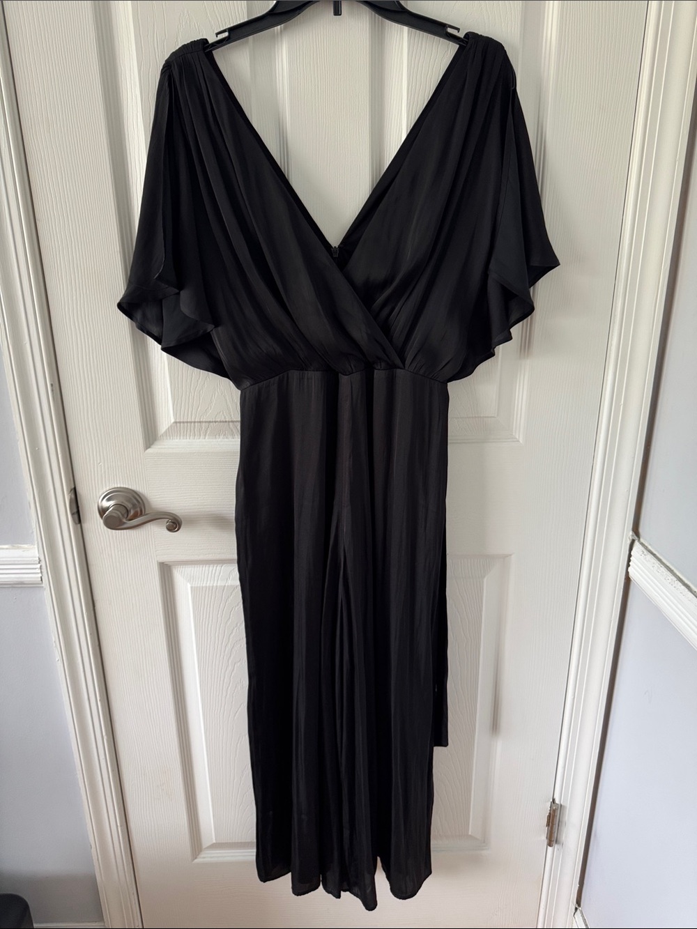 Express Black V-Neck Draped Jumpsuit